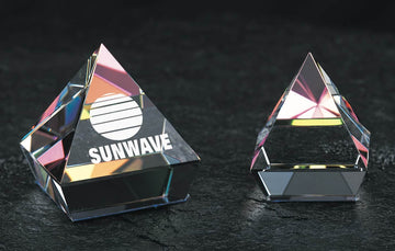 Crystal Award , Hexagon Crystal Award, Corporate Crystal Award, Rainbow Pyramid Award